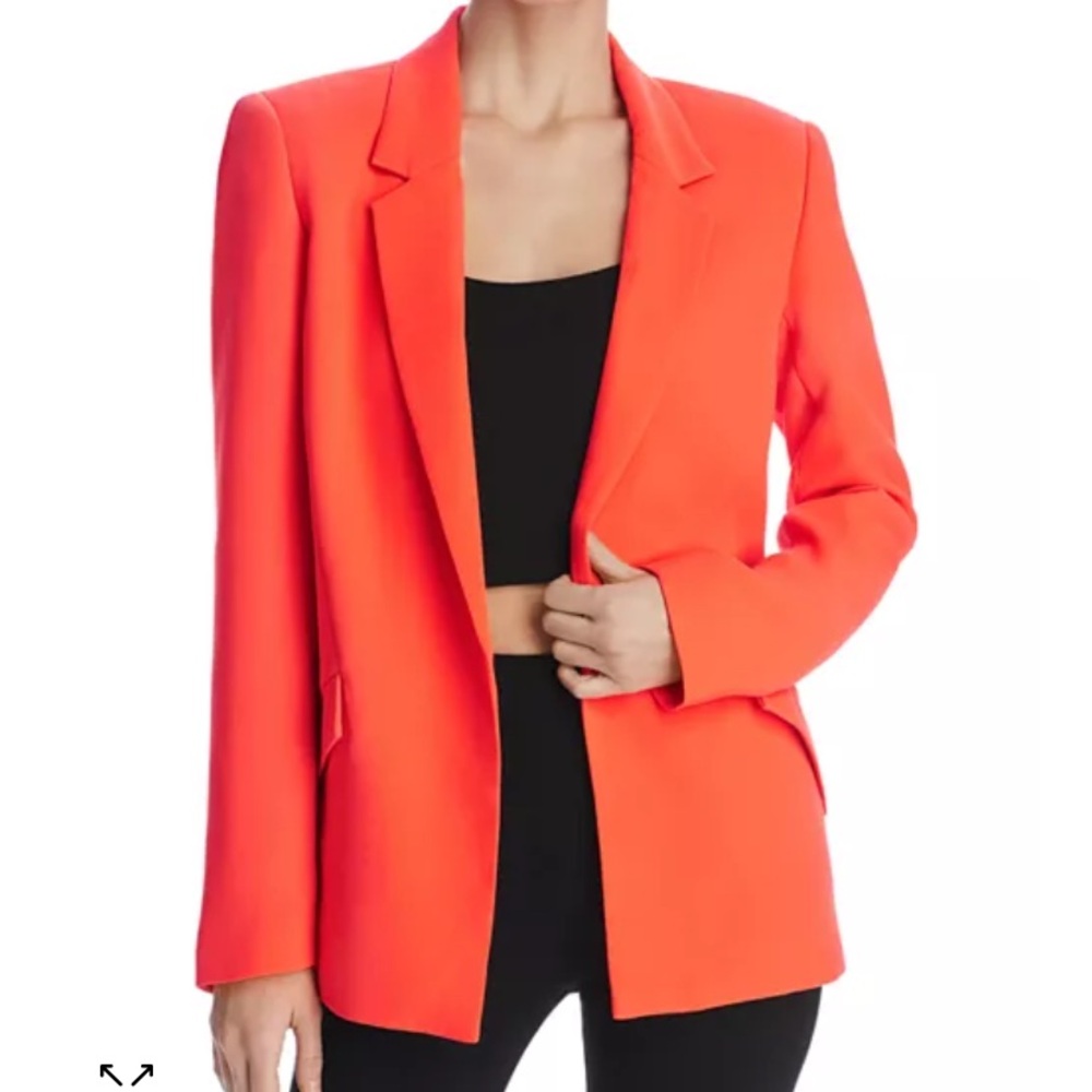 Bardot Duchess Neon Orange Open Front Blazer Size M